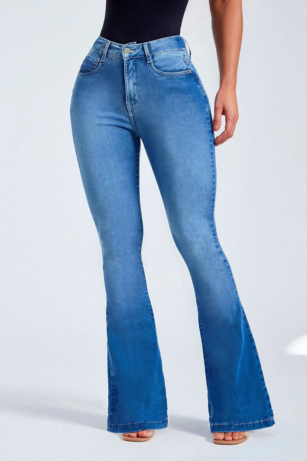 Flared Bottom Tight Fit Jeans