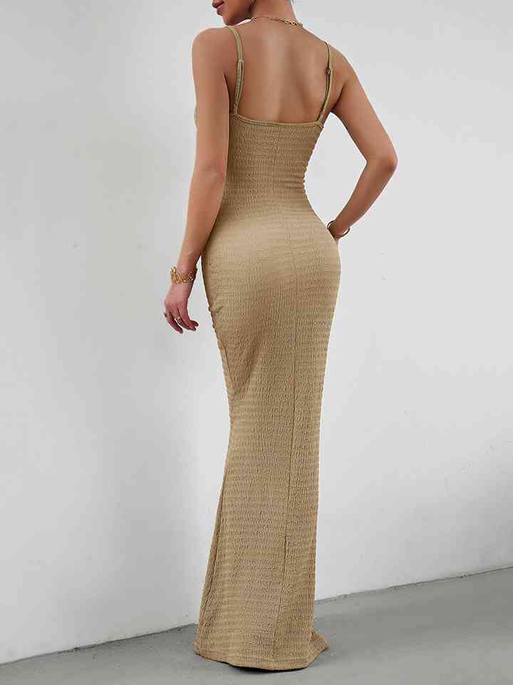 Solid Color Spaghetti Strap Maxi Dress