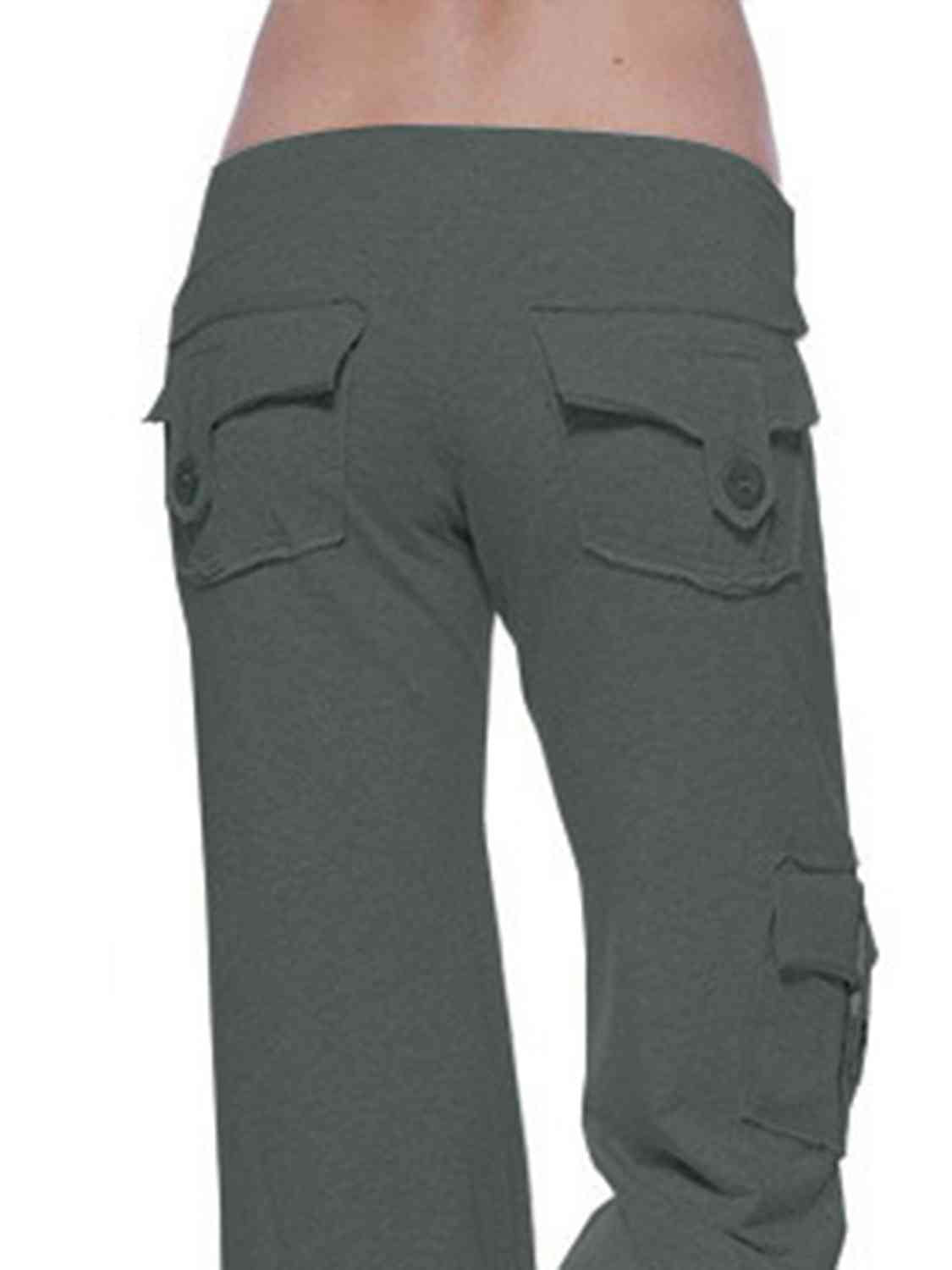 Mid Waist Cargo Pants with Pockets