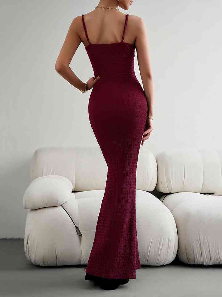 Solid Color Spaghetti Strap Maxi Dress