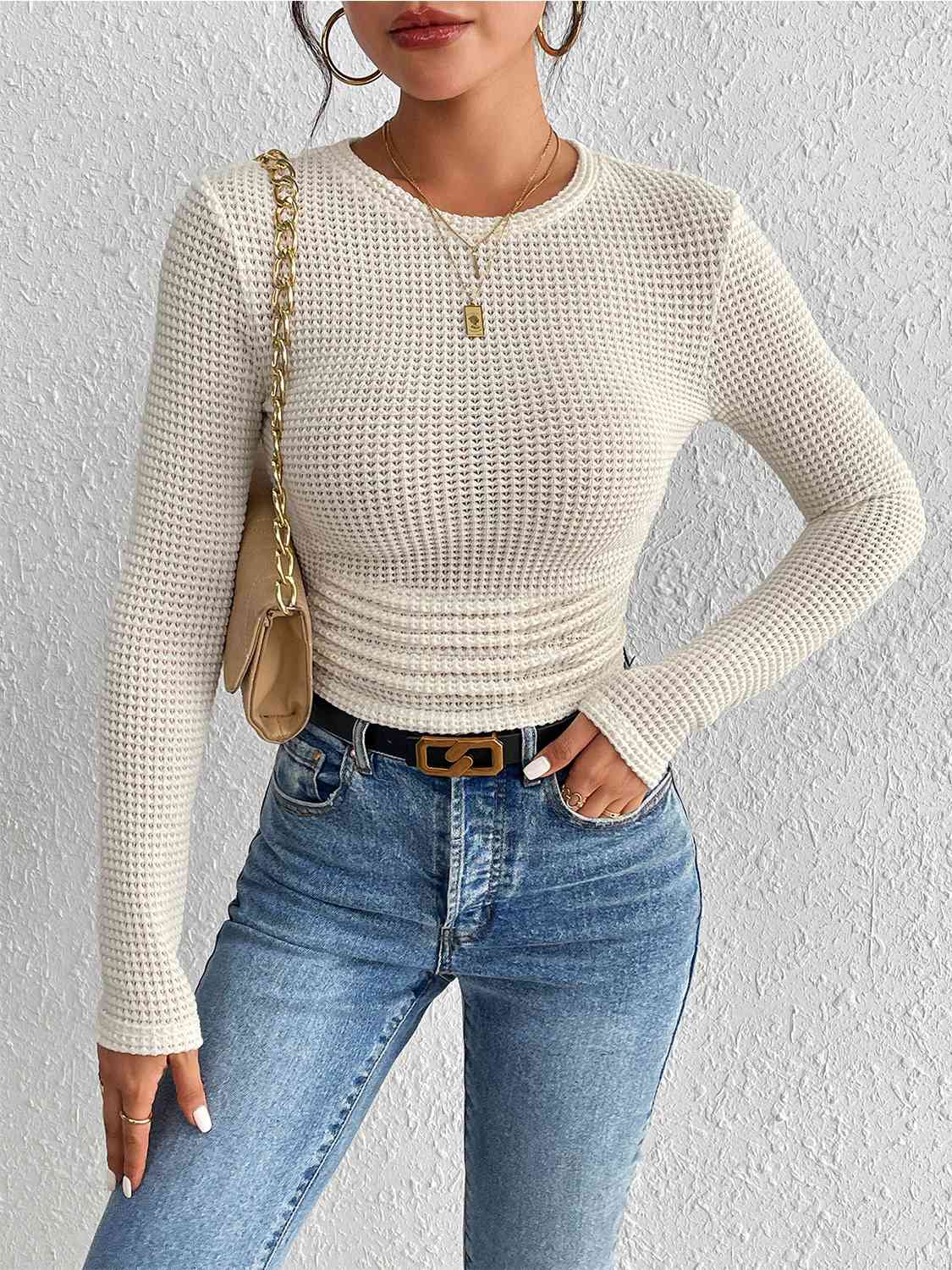 Belly Ruched Knit Top