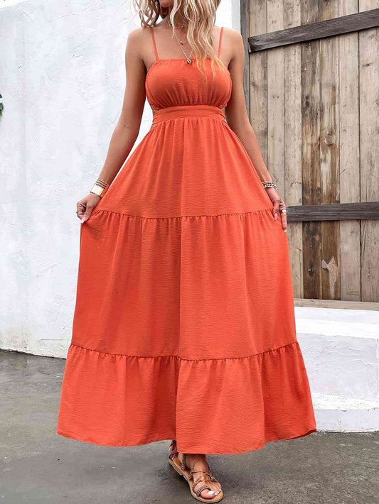 Orange Blossom Tie Back Maxi Dress