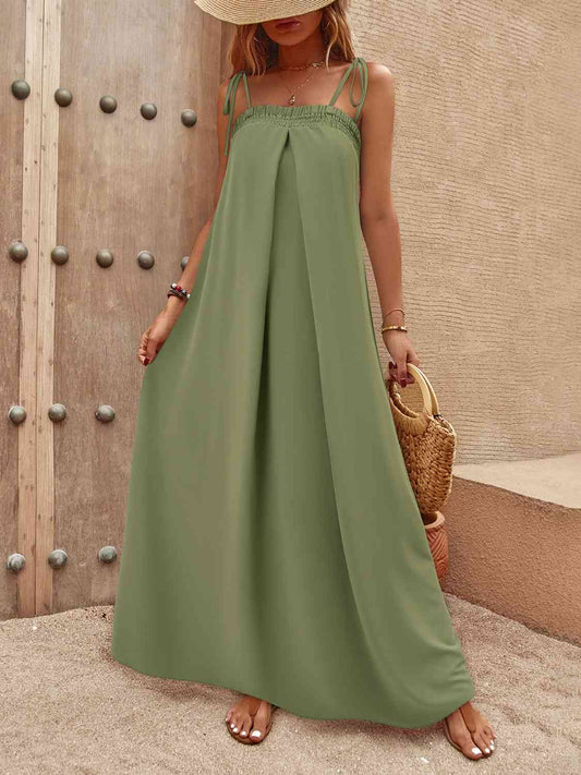 Matcha Smocked Maxi Dress