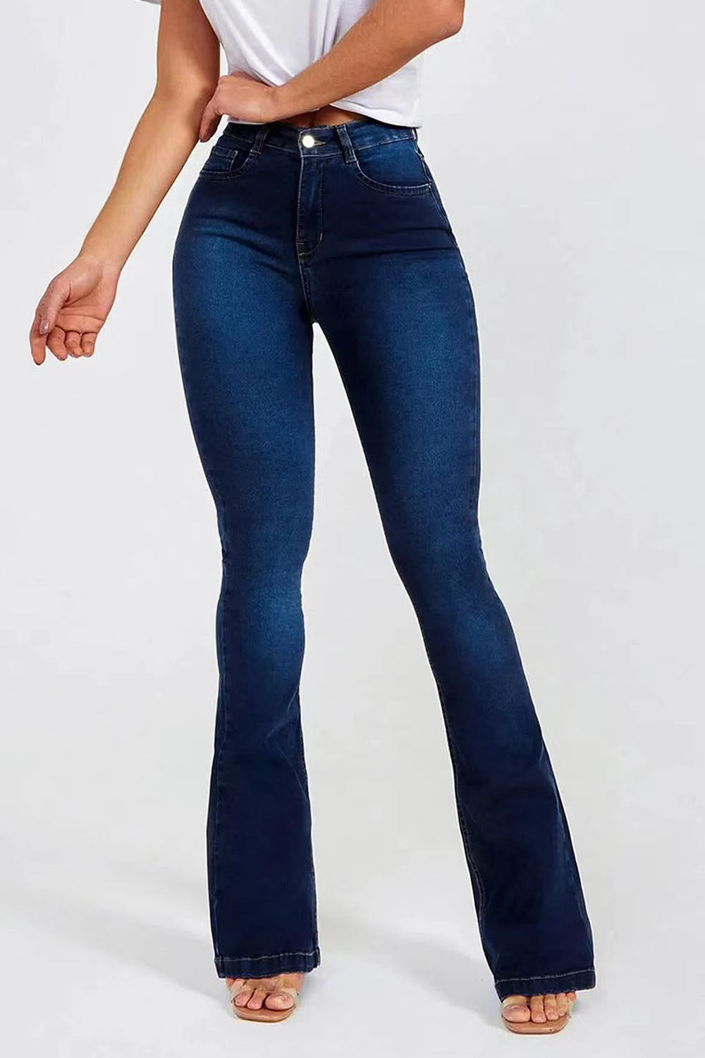 Flared Bottom Tight Fit Jeans