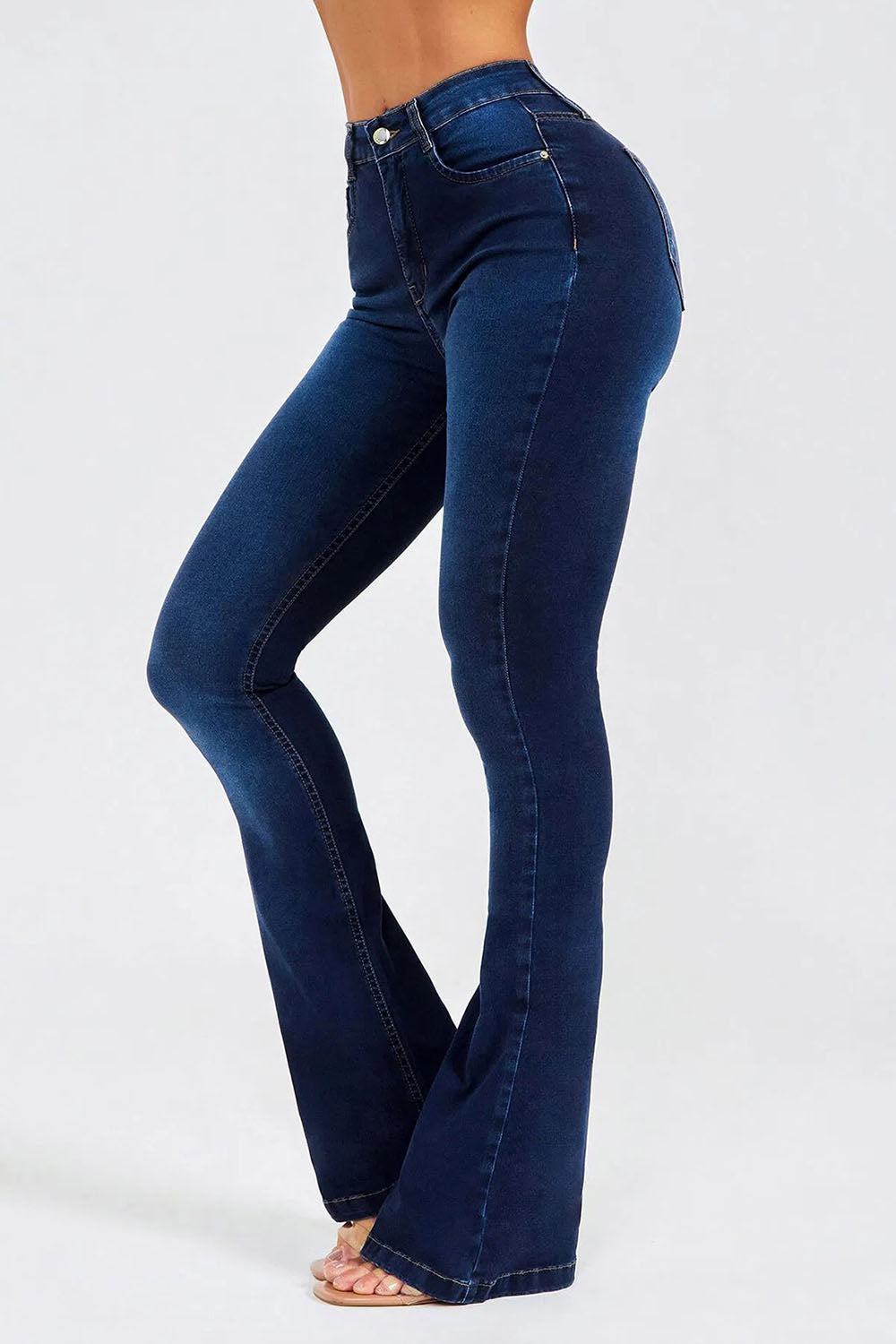 Flared Bottom Tight Fit Jeans