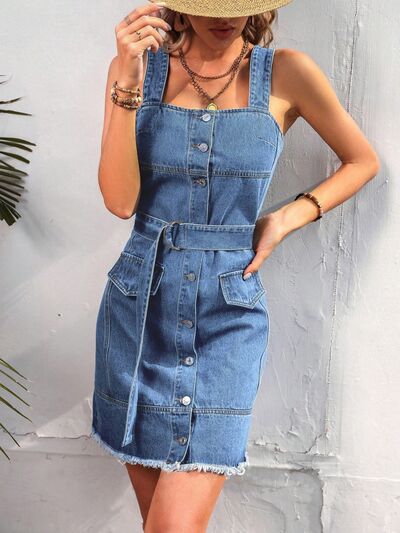 Raw Hem Denim Dress