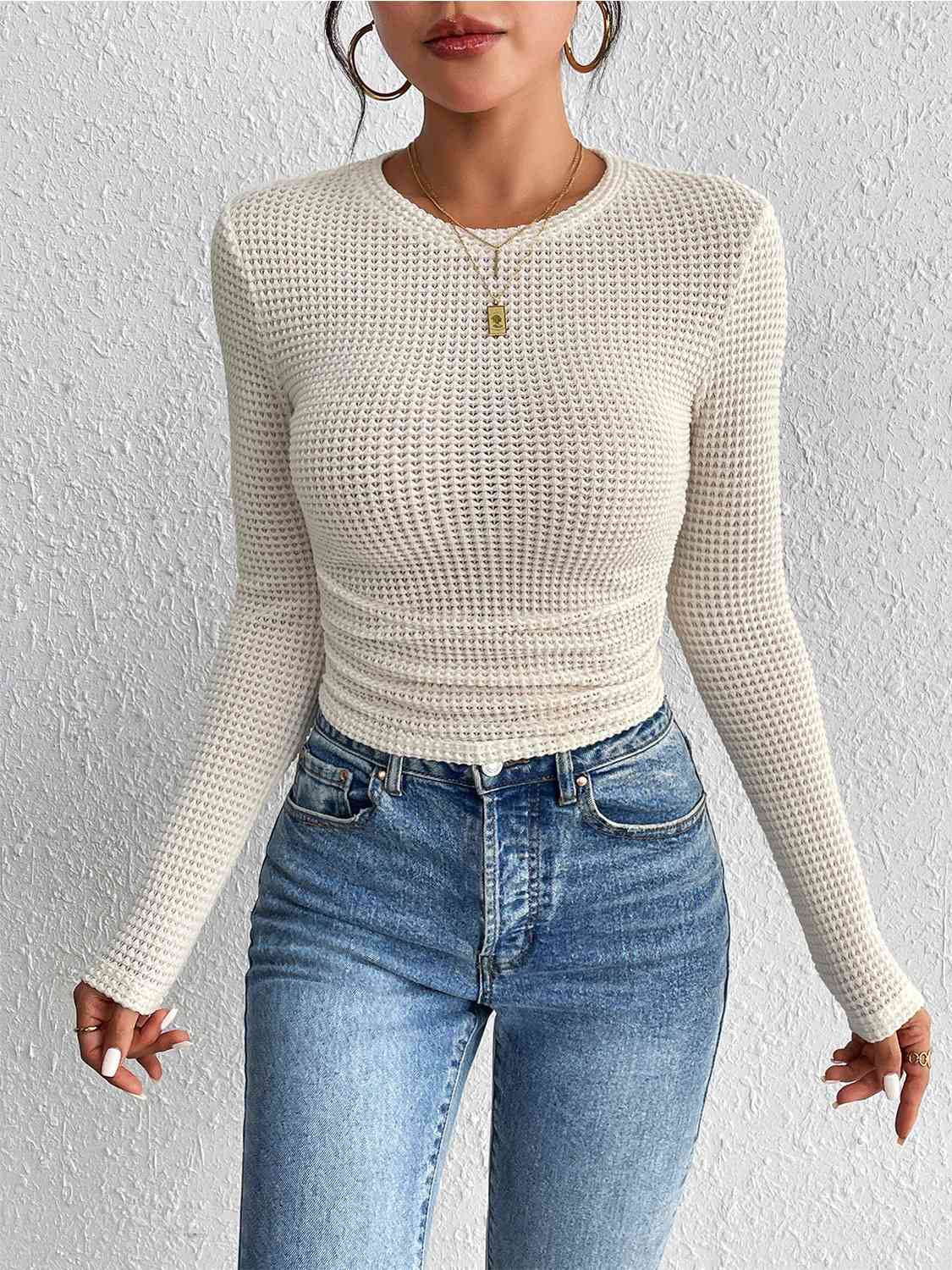 Belly Ruched Knit Top