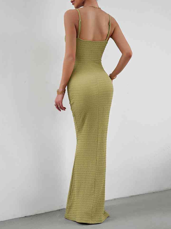 Solid Color Spaghetti Strap Maxi Dress