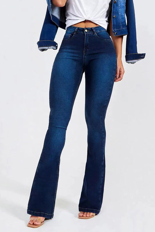 Flared Bottom Tight Fit Jeans