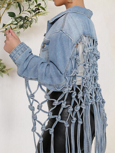 Cropped Knotted Denim Jacket